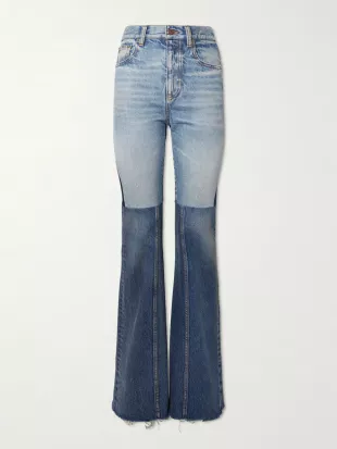 Paneled Mid-Rise Jeans
