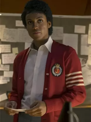Jaafar Jackson Michael 2026 Red Cardigan