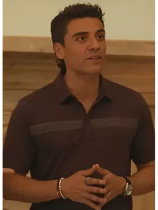 Oscar Isaac Beef S02 Stripe Polo Shirt