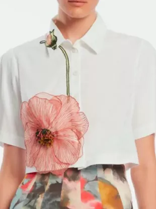 The Today Show 2026 Jenna Bush Hager White Flower Shirt