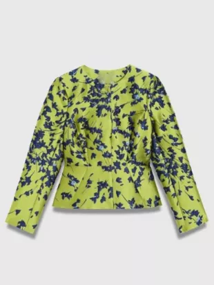 Elsbeth S03 Carrie Preston Green Floral Jacquard Jacket