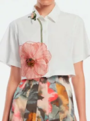 The Today Show Jenna Bush Hager White Floral Shirt