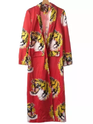 Margos Got Money Troubles Elle Fanning Tiger Printed Robe