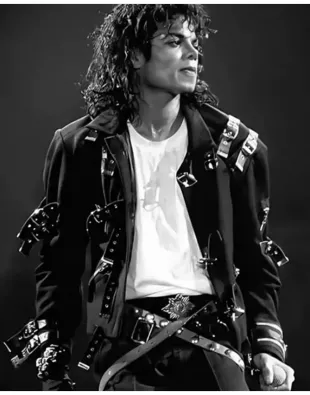 Michael 2026 Jaafar Jackson Black Belted Leather Jacket