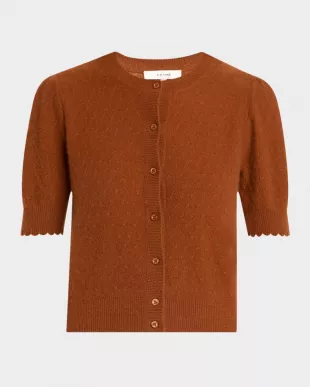 Cashmere Pointelle-Knit Cardigan