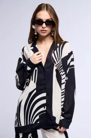Sweet Life Printed Button Down Shirt