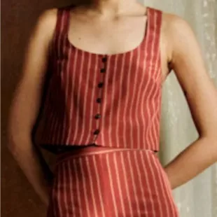Sadio Blouse Earth Stripes