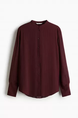 Sheer Blouse in Burgundy