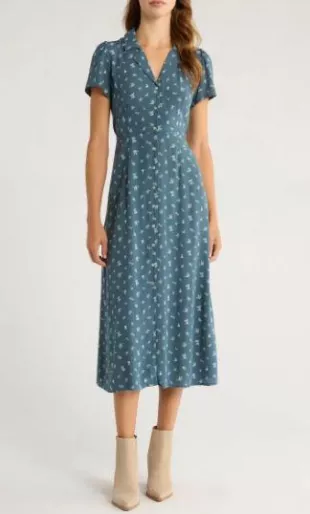 Front Button Midi Dress