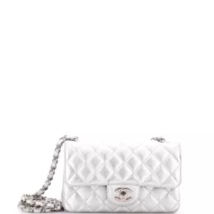 Classic Single Flap Bag Quilted Metallic Lambskin Mini