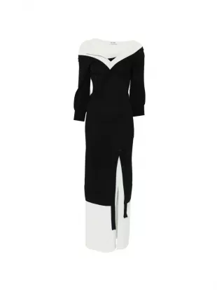 Mix-Media Midi-Shirtdress