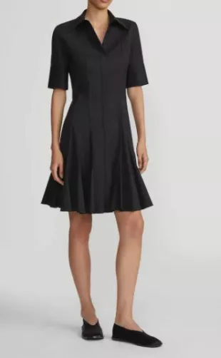 Godet Pleat Shirtdress