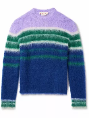 Striped Mohair-Blend Sweater
