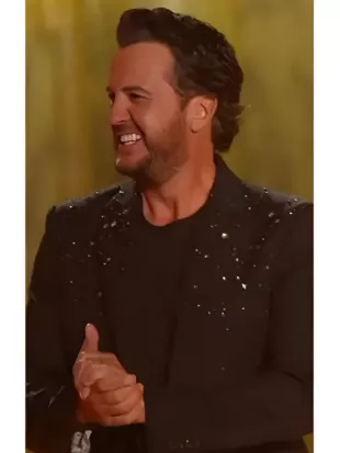 American Idol S24 Luke Bryan Black Embellished Blazer