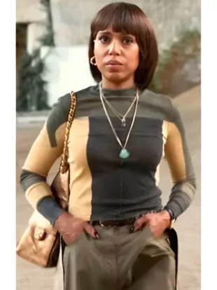 Imperfect Women S01 Kerry Washington Green Colorblock Top
