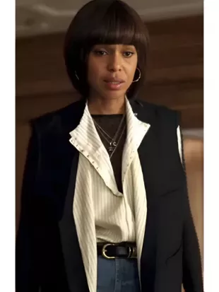 Imperfect Women S01 Kerry Washington Striped-Panel Waistcoat