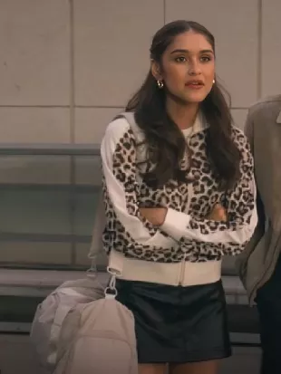Running Point S02 Marissa Reyes Leopard Print Track Jacket