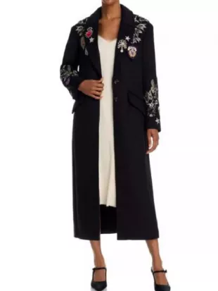 Today Show 2026 Jenna Bush Floral Embroidered Long Coat