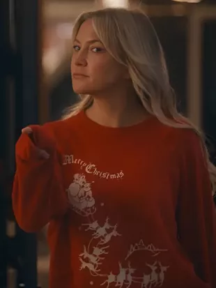 Running Point S2 Kate Hudson Red Santa Claus Sweatshirt
