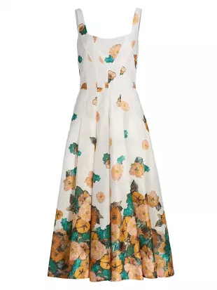 Sun Floral Corset Midi-Dress
