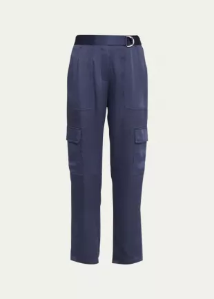Carolina Satin Straight Leg Utility Pants