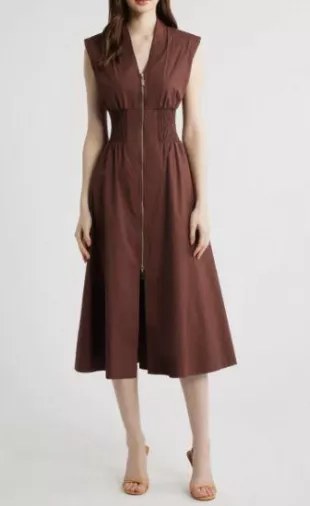 Vince Camuto - Sleeveless Cotton Midi Dress