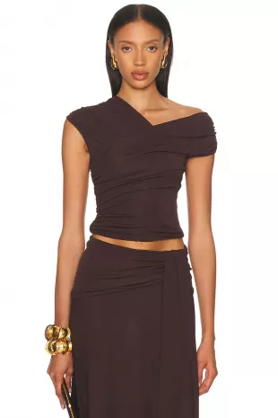 Trixie Sleeveless Top Dark Brown