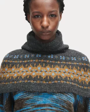 Corey Balaclava Capelet in Charcoal