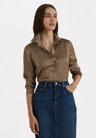 Classic-Fit Satin Charmeuse Shirt