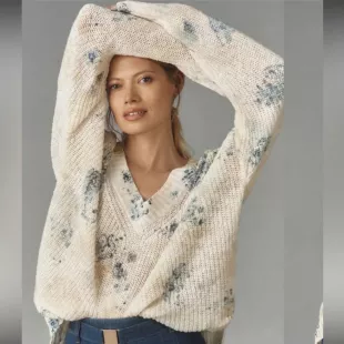 Pilcro Slouchy V-Neck Sweater
