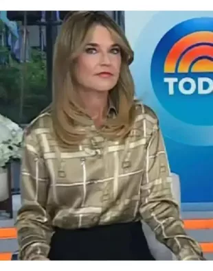 The Today Show 2026 Savannah Guthrie Belt Print Shirt