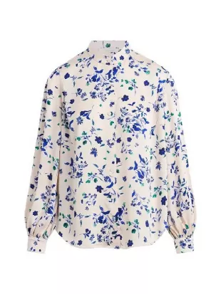 Matlock S02 Kathy Bates White Floral Print Blouse