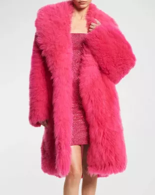 Shearling Shawl Collar Oversized Balmacaan