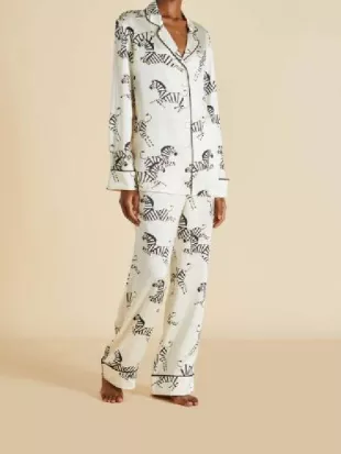 Ladies of London S04 Margo Stilley Zebra Silk Pajamas