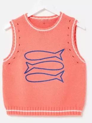 Saturday Night Live UK 2026 Annabel Marlow Fish Vest