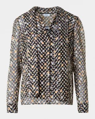Polka Dot Crepe de Chine Blouse
