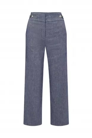Blue Melange Linen Aubrie Pant