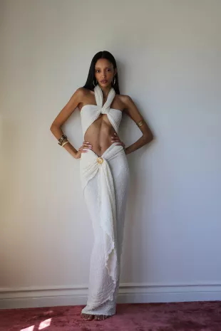 Amara Wrap Skirt Cream