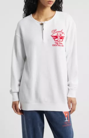 Loverboy Graphic Waffle Henley
