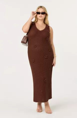 Ainhoa 3D Floral Maxi Sweater Dress