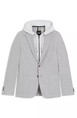 Slim-Fit Jacket with Integrated Hoodie