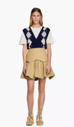 Flared Pleated Skirt