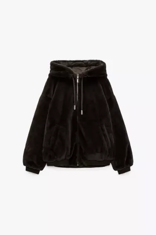 Reversible Faux Fur Jacket Brown