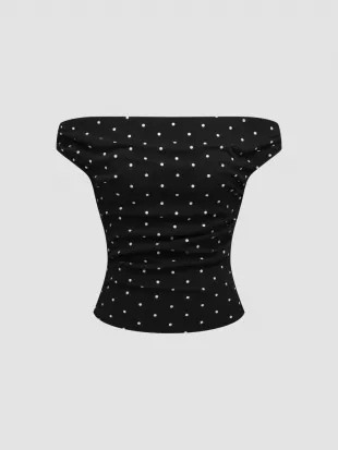 Polka Dot Ruched Top