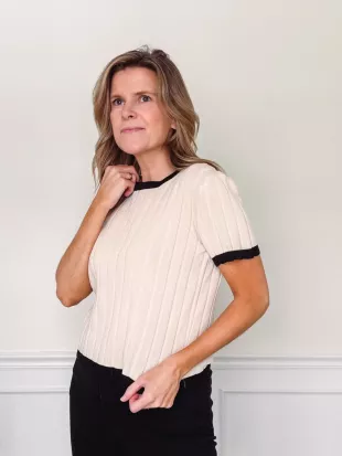 Camile Contrast Ribbed Top