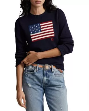 Women's Flag Cotton Crew Neck Sweater