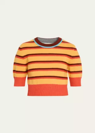 Cropped Short Sleeve Sweater