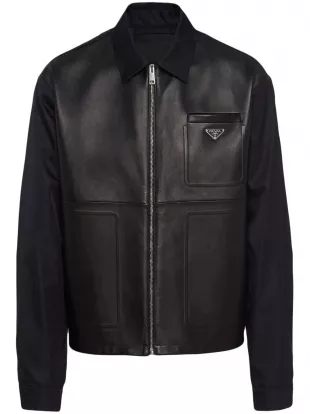 Re-Nylon Leather Jacket