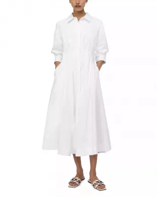 Jazz Core Cotton Poplin Pintuck Midi-Dress