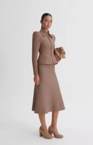 Crepe Knit Soft Hem Skirt